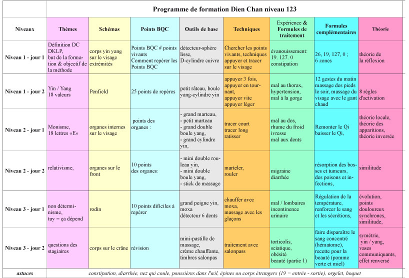 Formation Dien Chan Niveaux 1 2 Et 3 - 